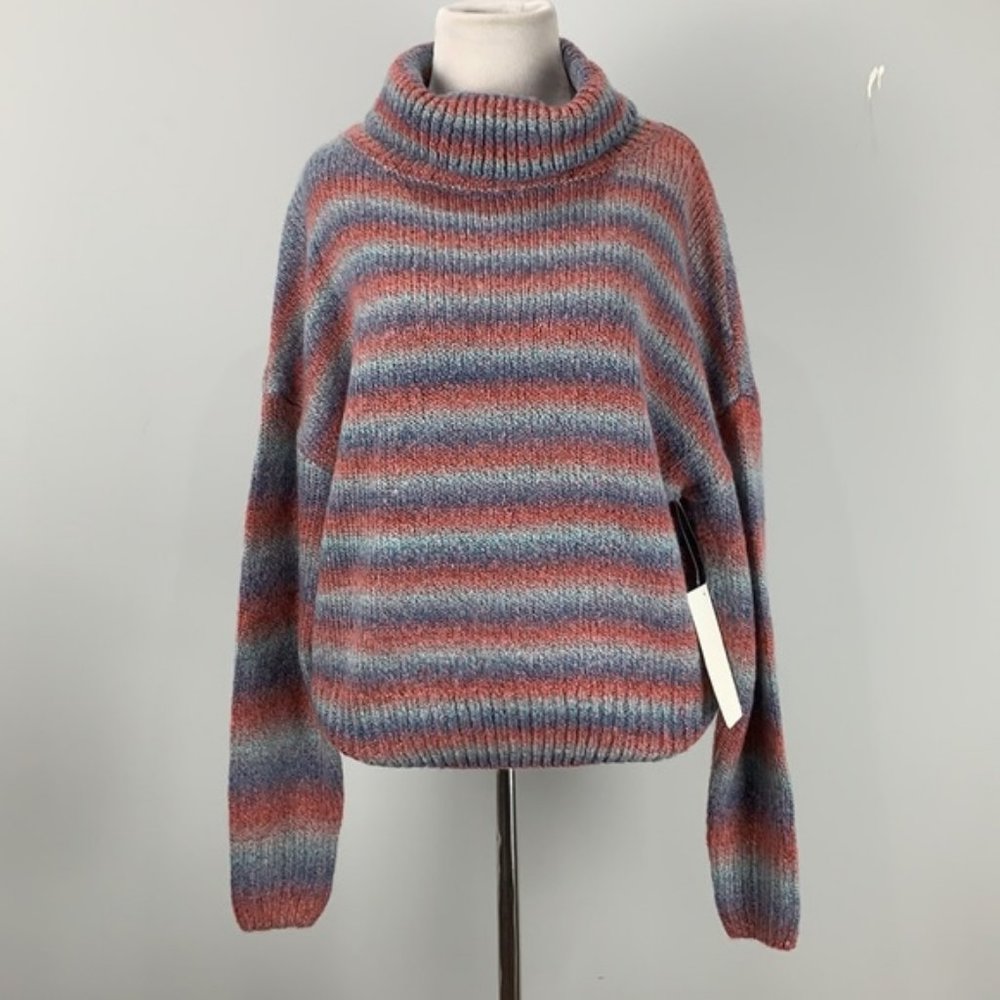 Buffalo David Bitton Multistripe Cowl Neck/Turtleneck Sweater